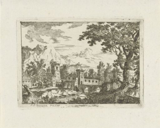 Stone buildings on a river