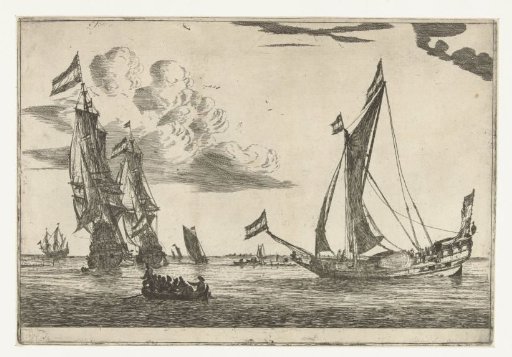 Two warships and a yacht