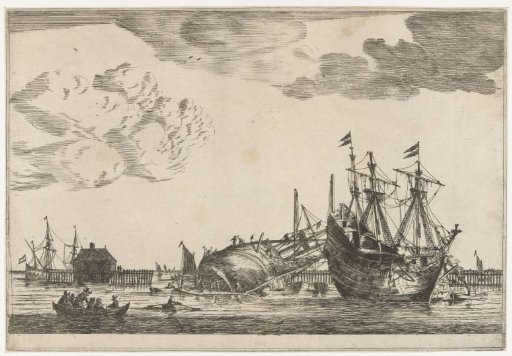 Two ships lying ready for repair