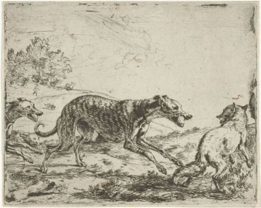 Fox and the Three Dogs
