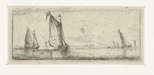 Small seascape with two barques