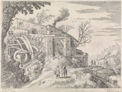 Landscape with a watermill and the Good Samaritan