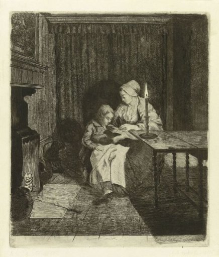 Mother giving her son a lesson