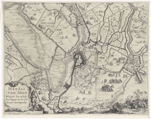 Map of the siege and capture of Sas van Gent, 1644