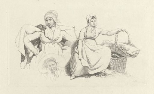 Study sheet with two women and a head