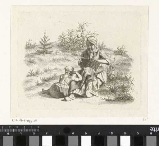 Sitting woman and a girl