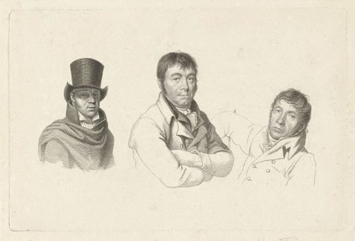 Portraits of Jan Kamphuysen, Dirk Versteegh and Hendrik de Flines