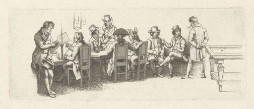 Men in a coffee house with a billiard table