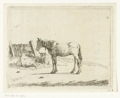 Landscape with a Horse and Two Cows at a Fence