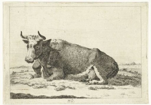 Landscape with a Lying Cow with Horns