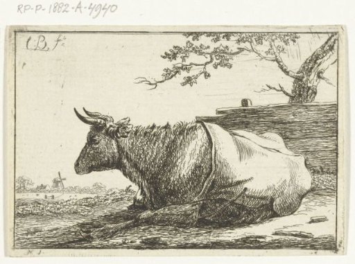 Landscape with a Lying Cow with a Cover on its Back