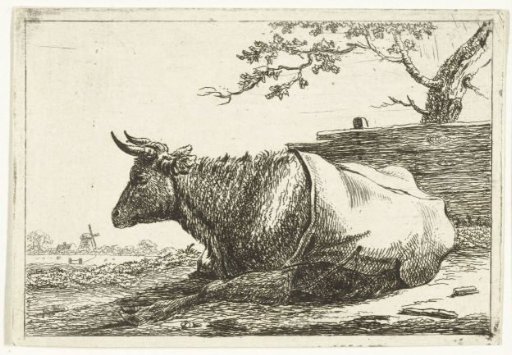 Landscape with a Lying Cow with a Cover on its Back