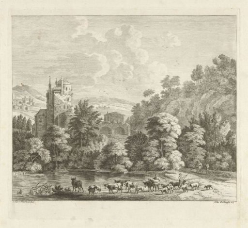 Livestock in a mountain landscape