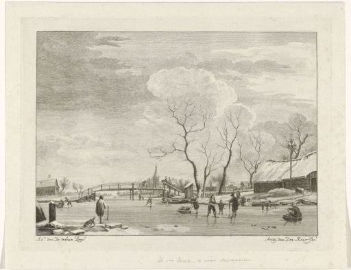 Skaters near a village