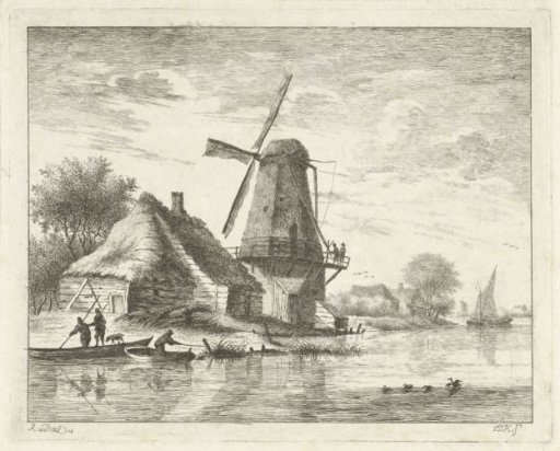 Mill along a river