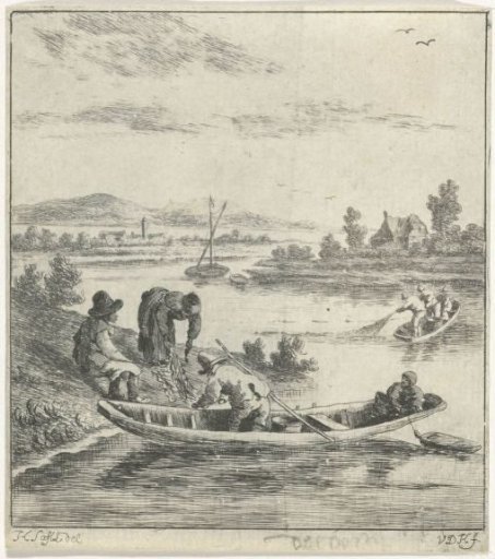 Fishermen on a river