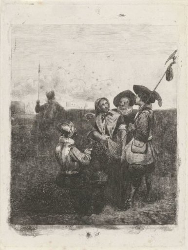 Soldiers with a young girl