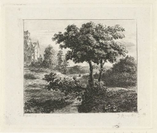 Landscape with church on a hill