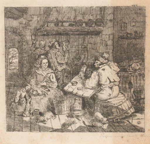 Men playing cards and drinking in the kitchen