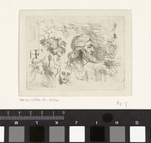 Study sheet with a male head