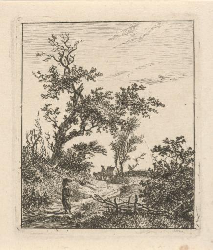 Landscape with woman and cart