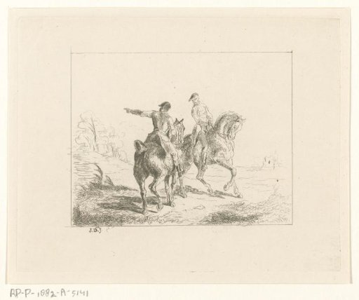 Landscape with two riders