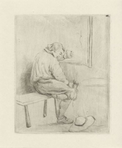 Young man on a bench