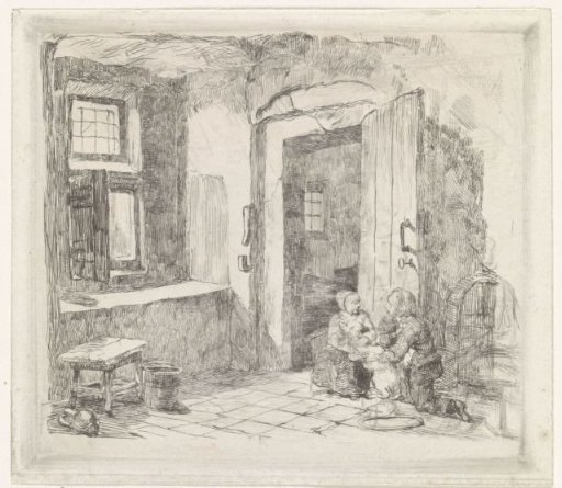 Interior with an open door