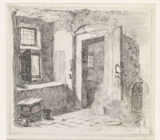 Interior with an open door