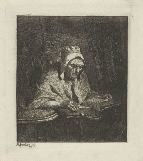 Old woman reading