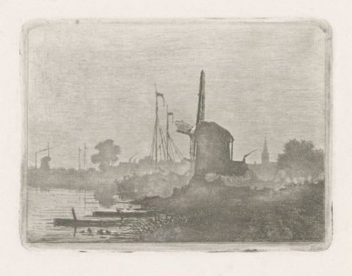 View of a mill on the water