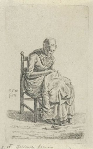 Woman adjusting her dress on a chair