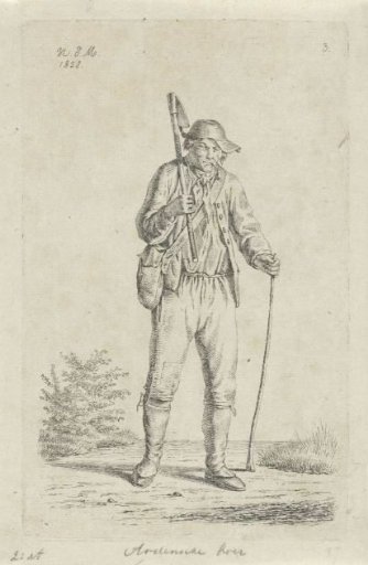Peasant from the Ardennes with a hoe
