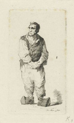 Man in wooden shoes