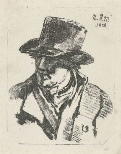 Bust of a man with a hat