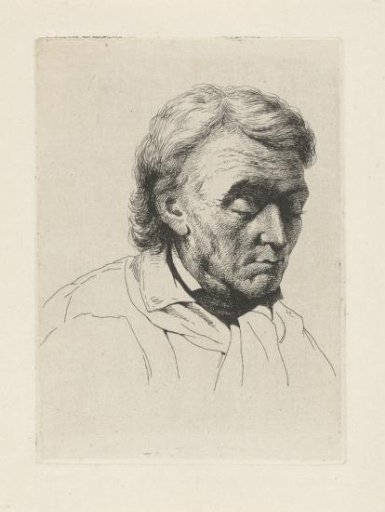 Portrait of an old man with closed eyes