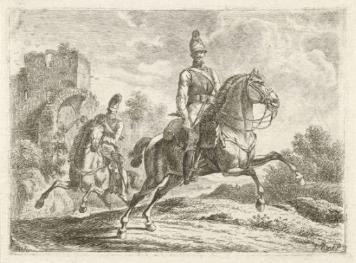 Two soldiers on horseback