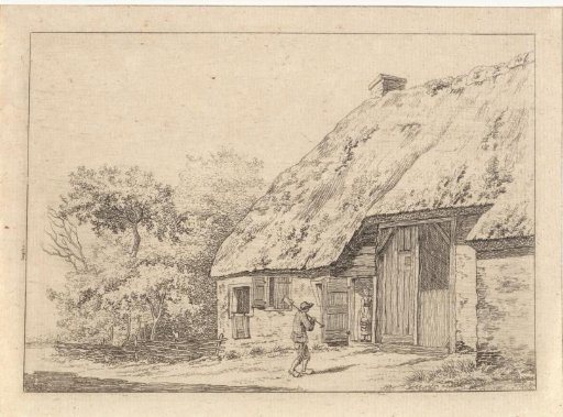 Man with a Spade at a Farmhouse