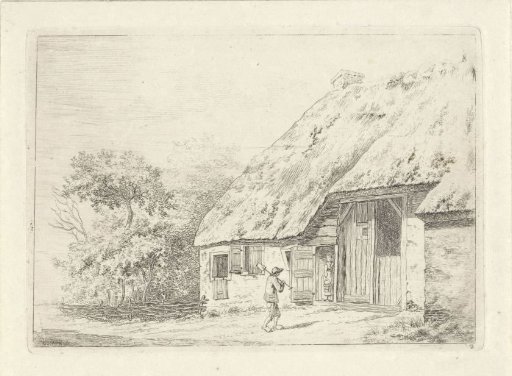 Man with a Spade at a Farmhouse