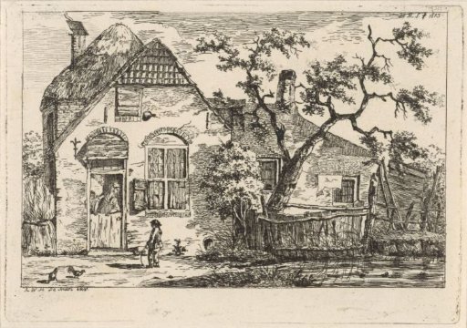 Boy with a Hoop near a Farmhouse