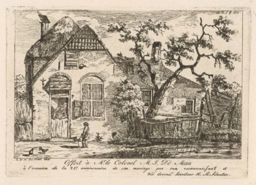 Boy with a Hoop near a Farmhouse