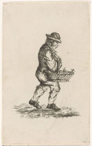 Man with a Handle Basket on his Arm