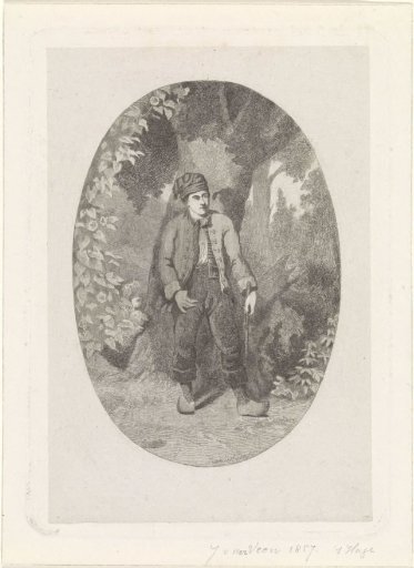 Man by a Tree in a Forest