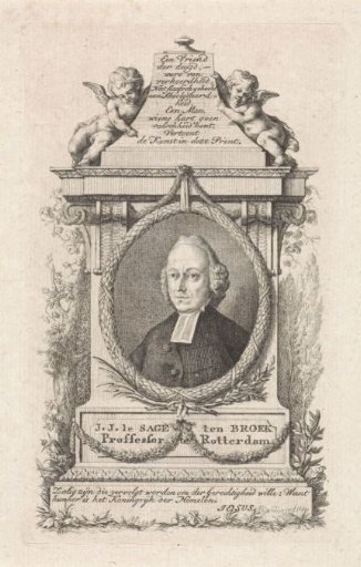 Portrait of the preacher Johan Jacob le Sage ten Broek