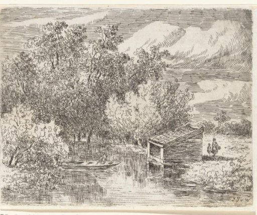 Boathouse on a river
