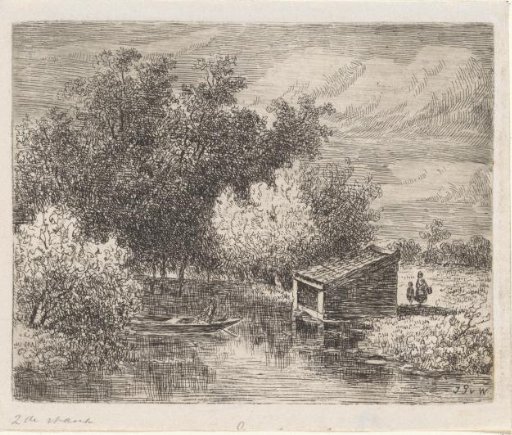 Boathouse on a river