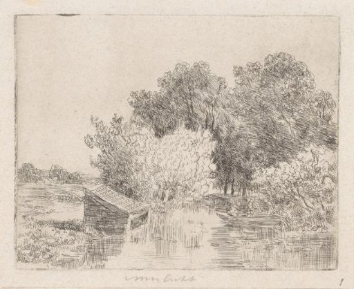 Boathouse on a river