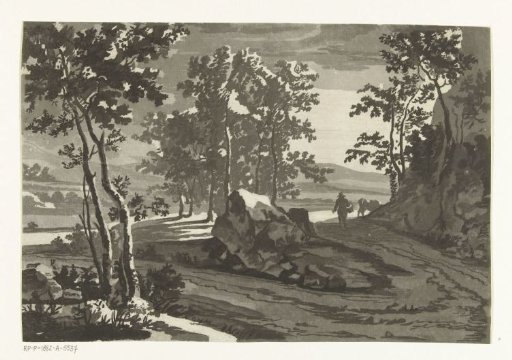 Wooded landscape with a cattle drover