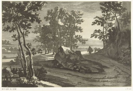 Wooded landscape with a cattle drover