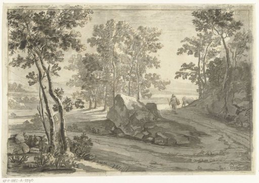Wooded landscape with a cattle drover